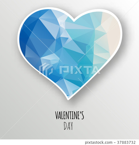 Vector crystal heart isolated on white background. - Stock Illustration ...