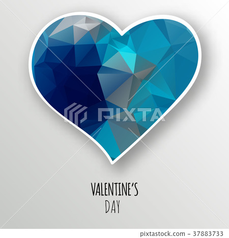 Vector crystal heart isolated on white background. Vector crystal heart isolated on white background. 37883733