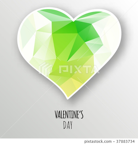 Vector crystal heart isolated on white background. - Stock Illustration ...