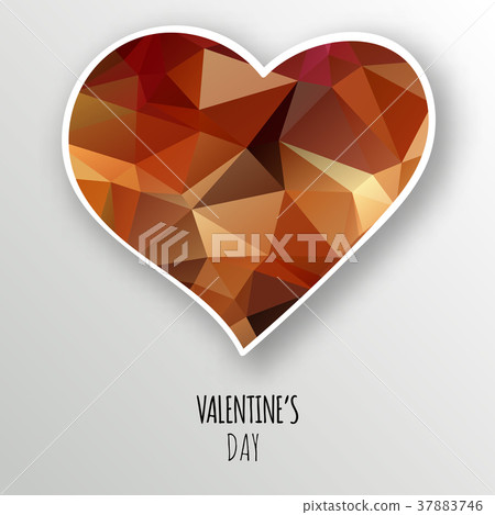 Vector crystal heart isolated on white background. - Stock Illustration ...