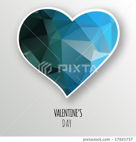 Vector crystal heart isolated on white background. - Stock Illustration ...