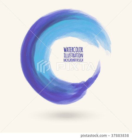 Watercolor circle texture. Vector circle elements Watercolor circle texture. Vector circle elements 37883838