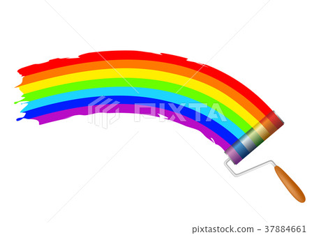 paint roller painting a rainbow 37884661
