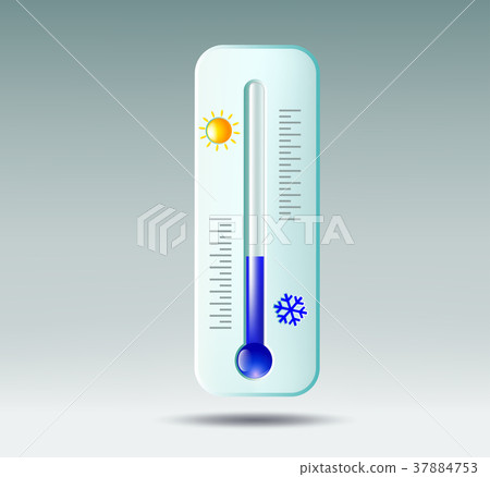 thermometer on gray background 37884753
