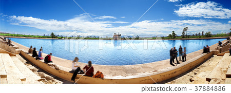 Scenical Menara garden.Travel to morocco. Scenical Menara garden.Travel to morocco. 37884886