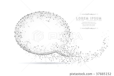 Bubble speech. Abstract polygonal wireframe mesh 37885152