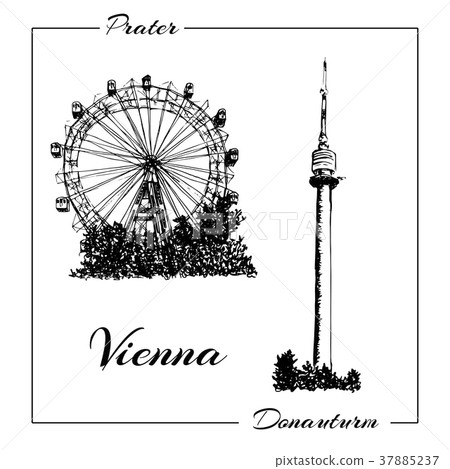 Vienna symbol. Vector hand drawn ink pen sketch Vienna symbol. Vector hand drawn ink pen sketch 37885237