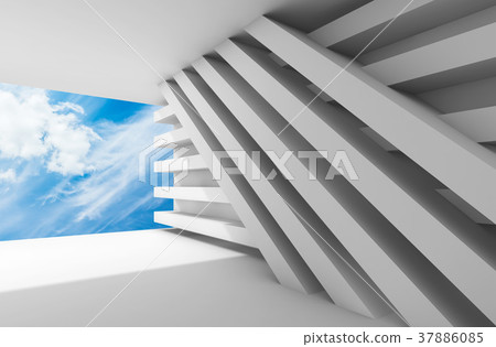 Abstract white empty interior background 3d - Stock Illustration ...