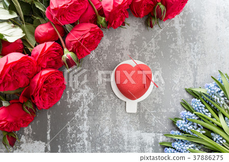 Valentines day or birthday greeting card. Cake in Valentines day or birthday greeting card. Cake in 37886275