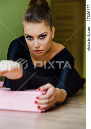 elegant beautiful modern ballet dancer girl with 37886375