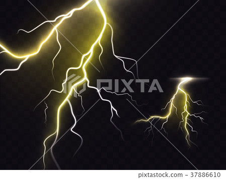 3D vector realistic illustration of lightning 37886610
