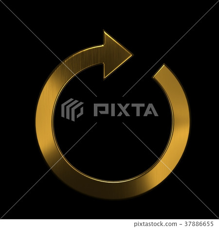 Circular Arrow Redo Gold 3D rendering Illustration Circular Arrow Redo Gold 3D rendering Illustration 37886655