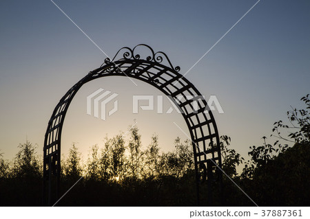 夕陽下的花園拱門 37887361