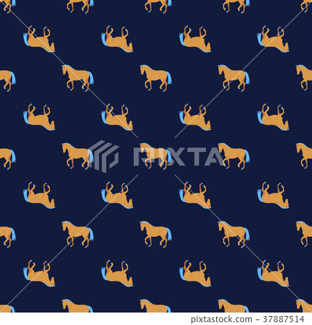 Horse silhouette simple seamless vector pattern. Horse silhouette simple seamless vector pattern. 37887514