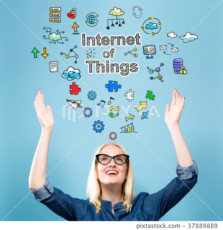 Internet of Things with young woman Internet of Things with young woman 37889889