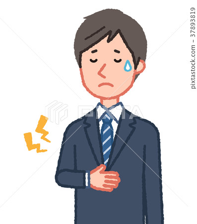 Painful stomach man (stomach, upper) 37893819