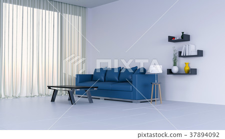 3D rendering of interior modern living room  37894092