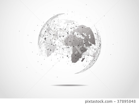 Global network connection. World map point 37895848
