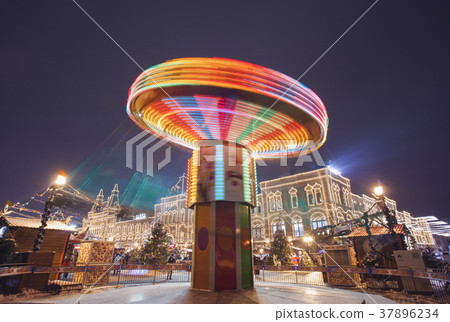 ferris wheel carousel in motion 37896234