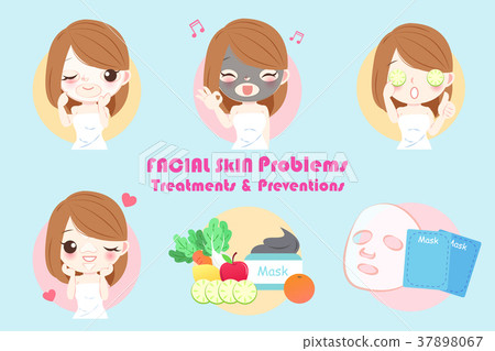 woman with facial skin problem 37898067