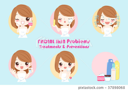 woman with facial skin problem 37898068