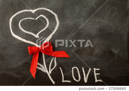 White LOVE greeting message with Heart symbol on 37898660