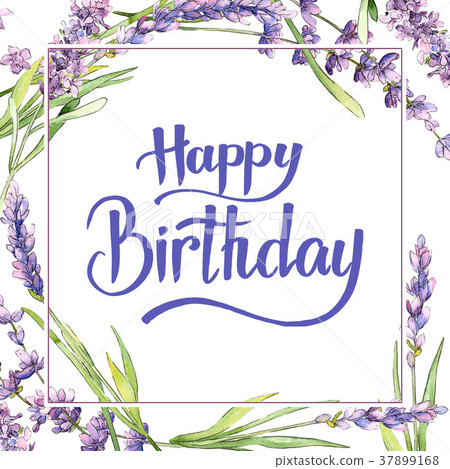 Wildflower lavender flower frame in a watercolor Wildflower lavender flower frame in a watercolor 37899168