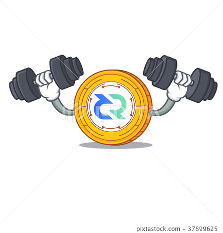 Fitness Decred coin character cartoon 37899625