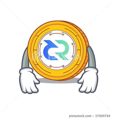 Tired Decred coin mascot cartoon 37899784