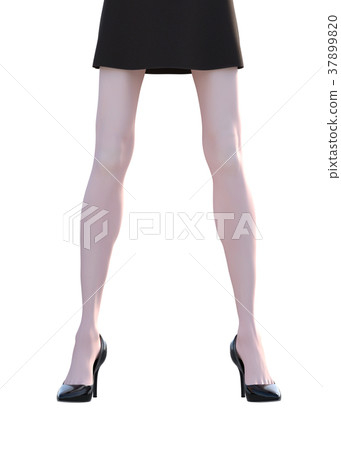 Stocking image Women's leg perming3DCG Illustration material 37899820