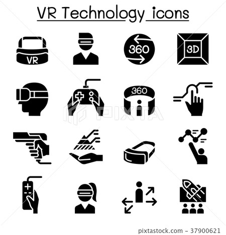 VR, Virtual Technology icon set 37900621