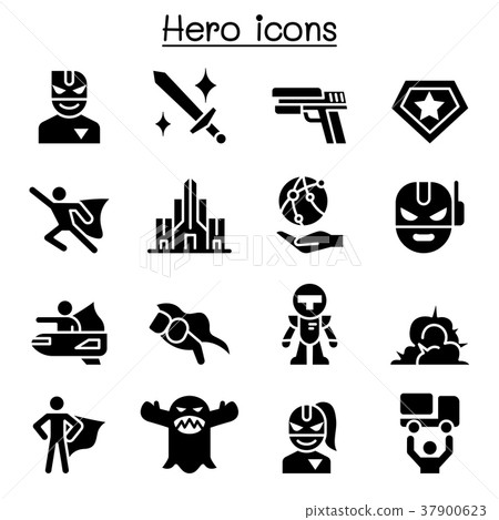 Super Hero icon set-插圖素材 [37900623] - PIXTA圖庫