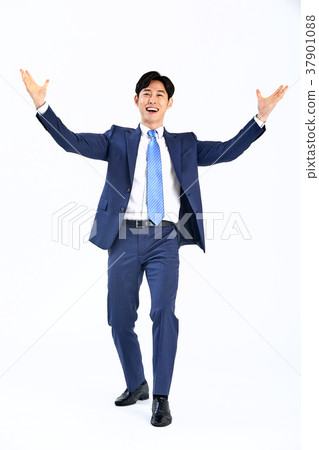 A picture of a 20 year-old boy fighting, joy, success, enthusiasm, cheers 37901088