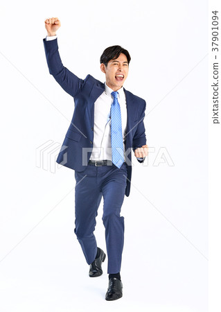 A picture of a 20 year-old boy fighting, joy, success, enthusiasm, cheers 37901094