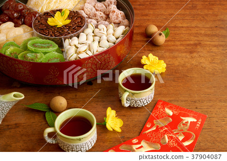 Tea and snacks for Tet 37904087