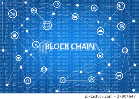 Blockchain network concept Blockchain network concept 37904647
