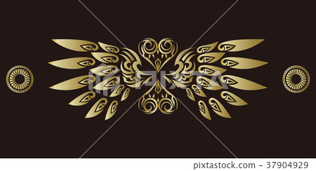 Tribal design. Angel Wing and Heart. 37904929