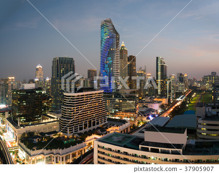 Bangkok city with skyline before sunset, Thailand. Bangkok city with skyline before sunset, Thailand. 37905907