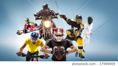 The conceptual multi sports collage with american The conceptual multi sports collage with american 37906669