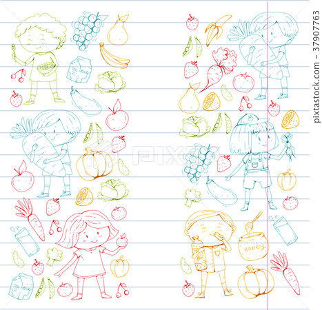 Children. School and kindergarten. Healthy food 37907763