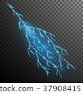 Lightning effect isolated on transparent 37908415