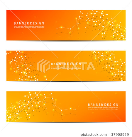 Science and technology banners. DNA molecule 37908959