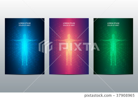 Cover or poster design with human body background 37908965