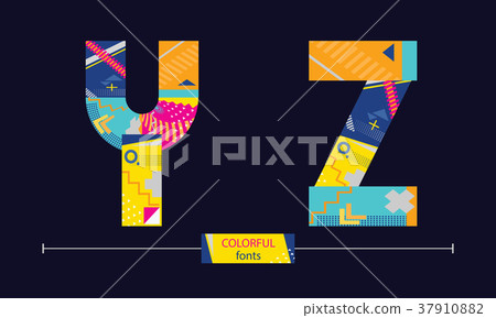 Alphabet colorful geometric style in a set YZ Alphabet colorful geometric style in a set YZ 37910882