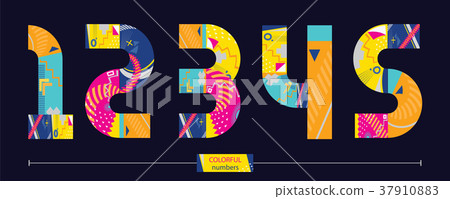 Vector graphic number in a set 12345 Vector graphic number in a set 12345 37910883