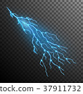 Lightning effect isolated on transparent 37911732