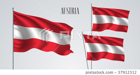 Austria waving flag set of vector illustration Austria waving flag set of vector illustration 37912312