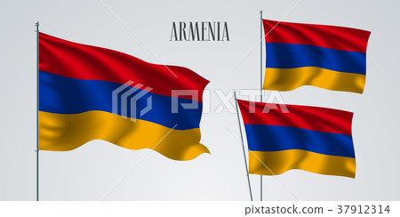 Armenia waving flag set of vector illustration Armenia waving flag set of vector illustration 37912314