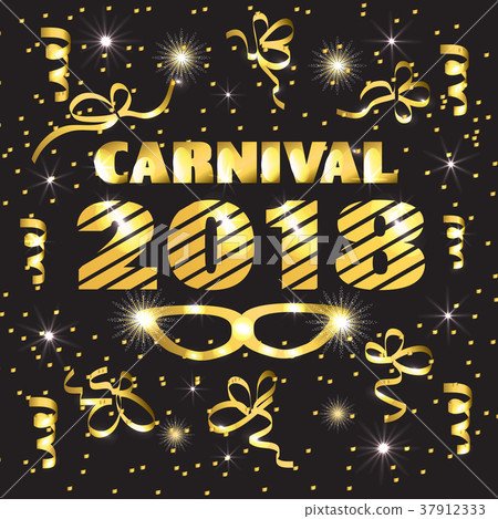 Brightly black and gold illustration for Carnival. Brightly black and gold illustration for Carnival. 37912333