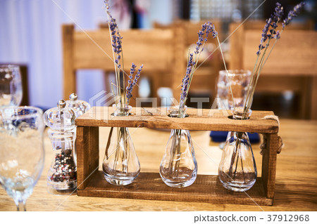 Serving dinner table with herbarium design 37912968